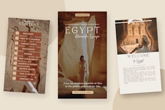 design travel itinerary, ebook, or travel brochure