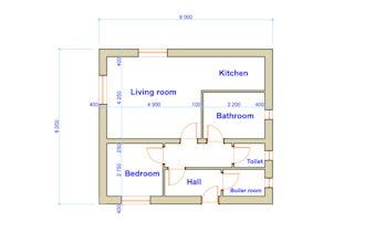 sketch floor plan in a grafics software of a residental building