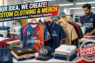 be your custom apparel manufacturer for jerseys, merch, and promotional items