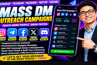 instagram mass dm, telegram mass dm, facebook mass dm , twitter discord mass dm