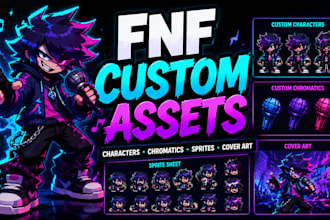 fnf chromatics, cover, characters, pixel art, sprites sheet, friday night funkin