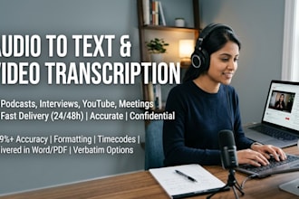 professionally transcribe audio and video with high accuracy