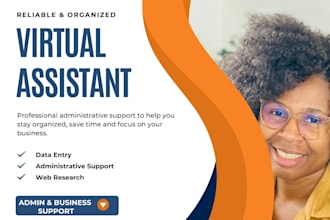 be your virtual assistant for admin support and web research
