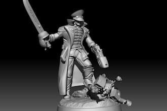 sculpt a custom 3d character models or 3d statue, stl file for 3d printing