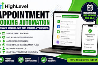 automate gohighlevel appointment booking, crm workflow, reminders and follow up