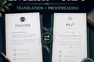 do english urdu translation, urdu proofreading and editing