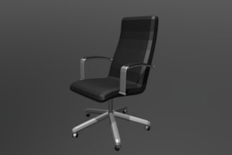 create 3d cad design, ergonomic office chair and table for manufacturing