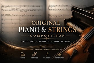 compose emotional cinematic piano and strings music