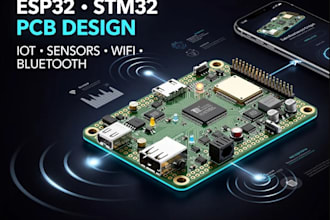 design esp32 stm32 iot pcb, sensor board and embedded electronics