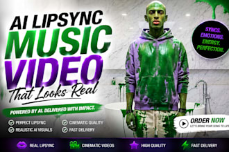 create realistic ai music video for your song with lip sync, ai music production