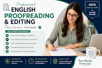 proofread and edit your english assignment or essay