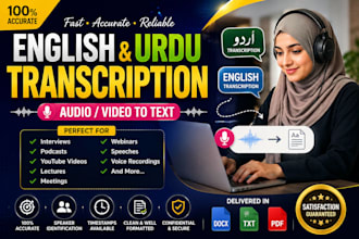 transcribe english and urdu audio or video to text