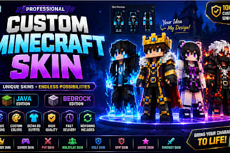create a unique custom minecraft skin and character design