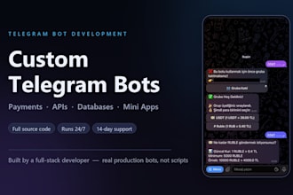 develop a custom telegram bot or mini app for your business