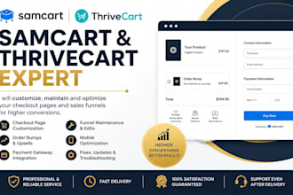 be your samcart thrivecart checkout page sales funnel online course upsell