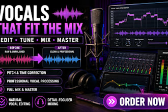 sound design, vocal tuning, editing, film,game, trailer music, mixing, mastering
