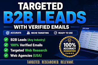 provide premium USA targeted b2b leads for web agencies and startups