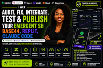 audit fix integrate test and publish your emergent sh base44 replit claude code