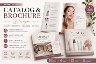 design product catalog medspa brochure for beauty cosmetic skincare brands
