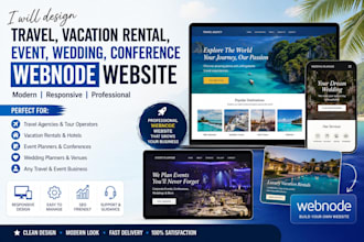 design travel agency vacation rental event wedding planner webnode website