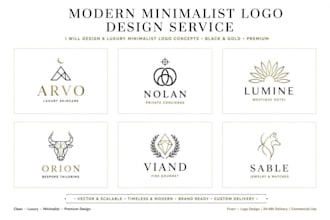 design luxury minimalist logo with gold foil branding