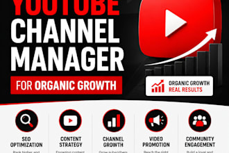be your youtube channel manager for organic growth
