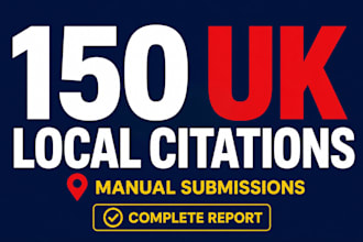 create manual 150 UK local citations and directory submissions