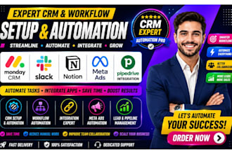 do monday crm slack notion workflow fb meta ads automation pipedrive integration