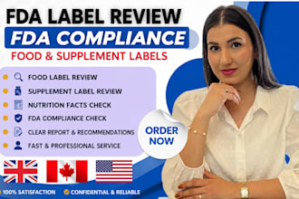 review your food and supplement labels for fda compliance