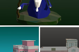 create a 3d low poly model