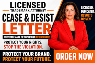 draft a trade mark or copyright cease and desist letter