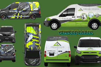 design custom car wrap, vehicle wrap, truck wrap, van and food truck
