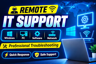 provide remote IT support and troubleshoot windows PC issues
