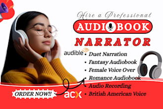 narrate duet romance fantasy audiobook american and british accent, acx findaway