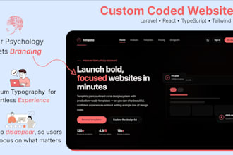 develop modern custom coded website UI with react and tailwind