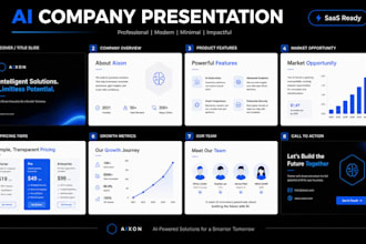 design ai company profile and conference presentation slides, ai saas sales deck