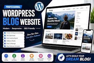 create a professional wordpress blog website, personal blog