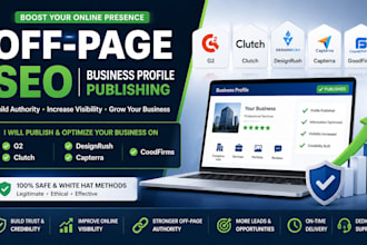 off page SEO reputation management and publish on g2 clutch capterra