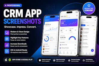 design professional CRM app screenshots for ios and android