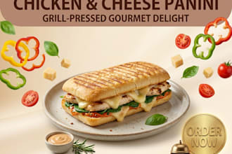 design eye catching food menu, restaurant poster, and food banner