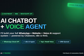 setp chatwoot customer support whatsapp bot n8n CRM claude rag voice phone vps