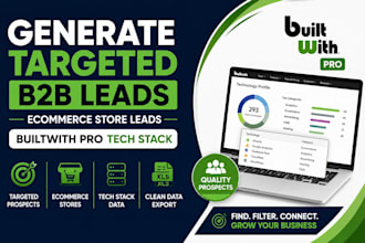 generate targeted b2b leads ecommerce store leads builtwith pro tech stack