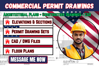 create commercial permit drawings and architectural construction plans