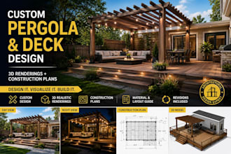 design custom pergola and deck plans with 3d rendering