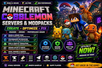 create, optimize and fix minecraft cobblemon servers and modpacks crash issues