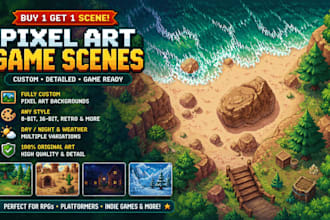create pixel art backgrounds, tiles, wallpaper for games and streams