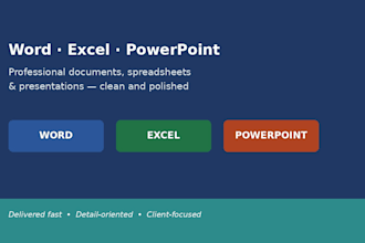 create and format professional word, excel, and powerpoint documents