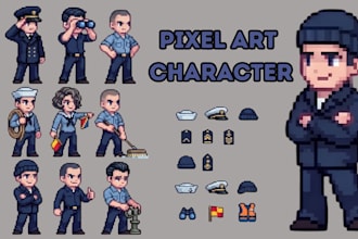 do 2d pixel art character pixel art animation pixel art sprite sheet game assets