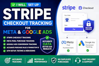 set up stripe checkout tracking for meta and google ads