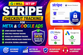set up stripe checkout tracking for meta and google ads